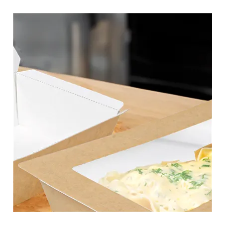BARQUETTES À COUVERCLES THERMO-SCELLÉS THEPACK 1210 ML 26,3x16x4,5 CM NATUREL CARTON NANO-MICRO + PE + OPP (400 UNITÉ)